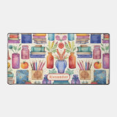 Modern Terug naar School Supplies Patroon Naam Bureaumat (Voorkant)