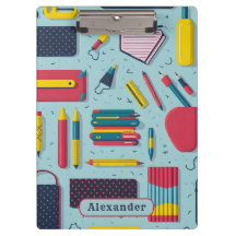 Modern Terug naar School Supplies Patroon Naam