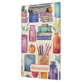 Modern Terug naar School Supplies Patroon Naam Klembord (Links)