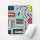 Modern Terug naar School Supplies Patroon Naam Muismat (Met muis)