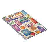 Modern Terug naar School Supplies Patroon Naam Notitieboek (Rechterzijde)