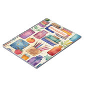 Modern Terug naar School Supplies Patroon Naam Notitieboek (Linkerzijde)