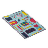 Modern Terug naar School Supplies Patroon Naam Notitieboek (Rechterzijde)