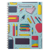 Modern Terug naar School Supplies Patroon Naam