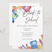 Modern terug naar school viering uitnodiging (Voorkant / Achterkant)