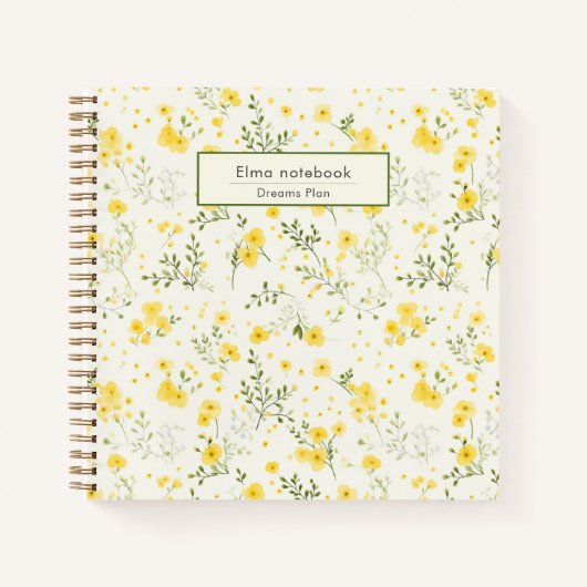 Modern Terug naar school wildbloem patroon bloemmo Notitieboek (Voorkant)