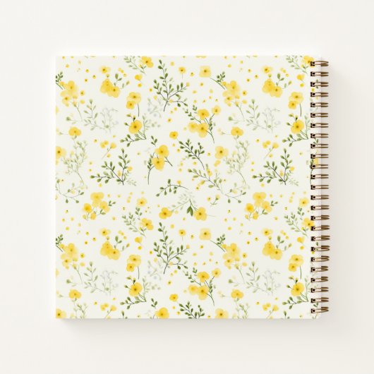 Modern Terug naar school wildbloem patroon bloemmo Notitieboek (Achterkant)