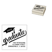 Modern teruggaveadres voor Afstuderen script Rubberstempel (Gestempeld)