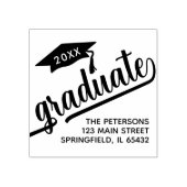 Modern teruggaveadres voor Afstuderen script Rubberstempel (Afrduk)