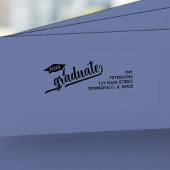 Modern teruggaveadres voor Afstuderen script Rubberstempel
