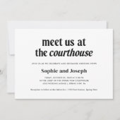 Modern Text | Courthouse Wedding Elopement Kaart (Voorkant)