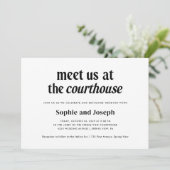 Modern Text | Courthouse Wedding Elopement Kaart (Staand voorkant)