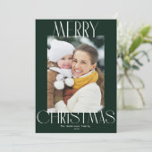 modern text merry christmas card feestdagenkaart (Staand voorkant)