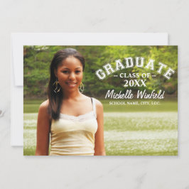 Modern Text Overlay Photo Afstuderen Kaart