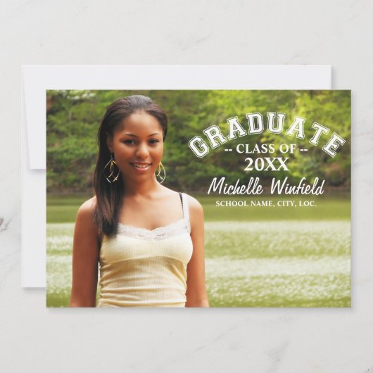 Modern Text Overlay Photo Afstuderen Kaart (Voorkant)
