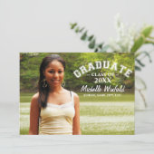 Modern Text Overlay Photo Afstuderen Kaart (Staand voorkant)