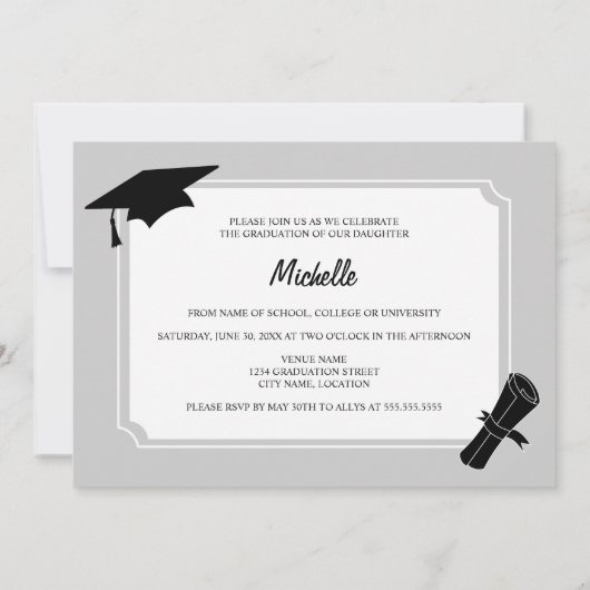 Modern Text Overlay Photo Afstuderen Kaart (Achterkant)