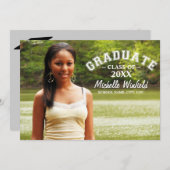 Modern Text Overlay Photo Afstuderen Kaart (Voorkant / Achterkant)