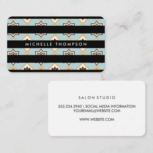 Modern Textile with Stripes Visitekaartje (Voorkant / Achterkant)