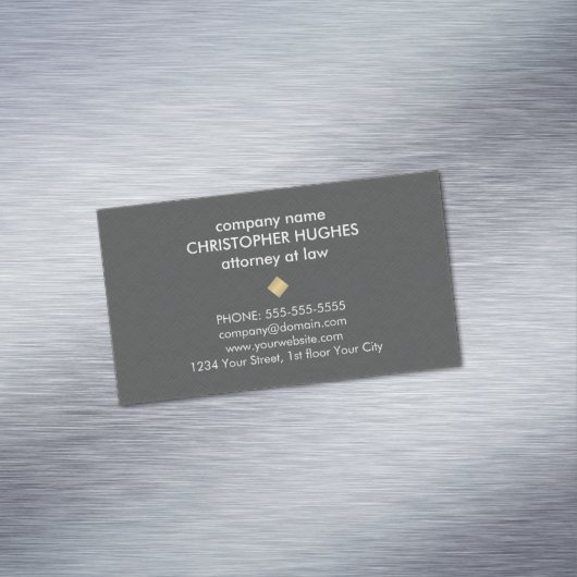 Modern Texture Grey Faux Gold Pattern Attorenie Visitekaartje Magneet (Voorbeeld)