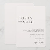 Modern Textured Cream Wedding Invitation Kaart (Voorkant / Achterkant)