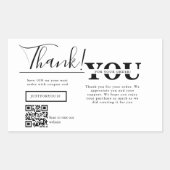 Modern Thank You For Shopping Small Branding Rechthoekige Sticker (Voorkant)