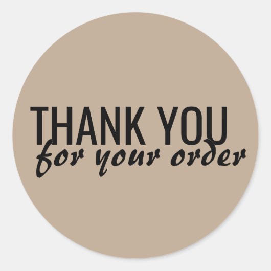 Modern Thank You for Your Order Busines Ronde Sticker (Voorkant)
