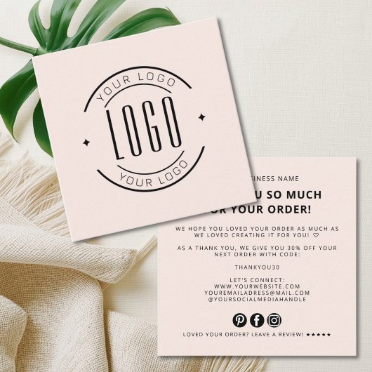 Modern thank you for your order simple logo vierkante visitekaartje