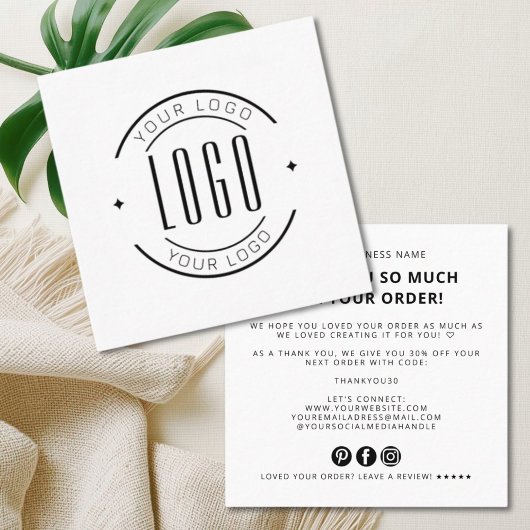 Modern thank you for your order simple logo vierkante visitekaartje