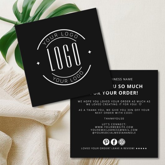 Modern thank you for your order simple logo vierkante visitekaartje