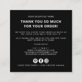 Modern thank you for your order simple logo vierkante visitekaartje (Achterkant)