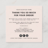 Modern thank you for your order simple logo vierkante visitekaartje (Achterkant)