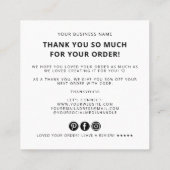 Modern thank you for your order simple logo vierkante visitekaartje (Achterkant)