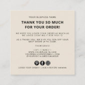 Modern thank you for your order simple logo vierkante visitekaartje (Achterkant)