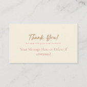 Modern Thank You For Your Order Small Business Visitekaartje (Achterkant)