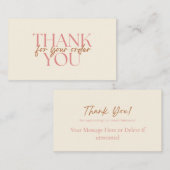 Modern Thank You For Your Order Small Business Visitekaartje (Voorkant / Achterkant)