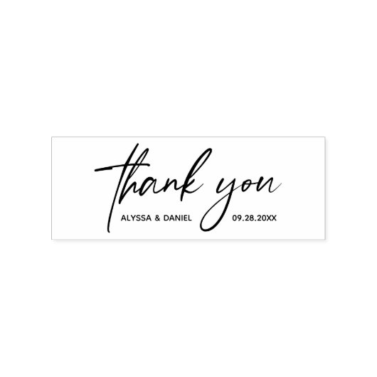 Modern thank you handlettering script wedding rubberstempel (Gestempeld)