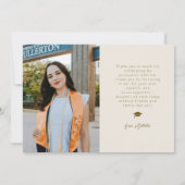 Modern Thank You Multi Photo Cream Graduation Aankondiging (Achterkant)