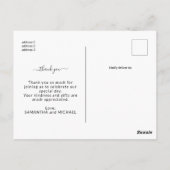 Modern Thank You Script 3 Fotogeboorteaankondiging Briefkaart (Achterkant)