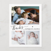 Modern Thank You Script 3 Fotogeboorteaankondiging Briefkaart (Voorkant)