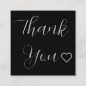 Modern Thank You Script minimaal zwart Kortingskaartje (Voorkant)