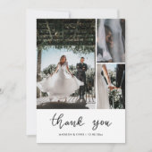 Modern Thank You Script Wedding Photo  Bedankkaart (Voorkant)