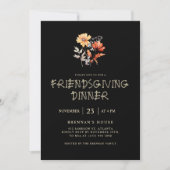 Modern Thanksgiving Diner Elegant Friendsgiving Kaart (Voorkant)