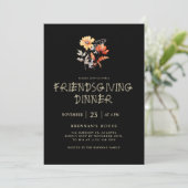 Modern Thanksgiving Diner Elegant Friendsgiving Kaart (Staand voorkant)