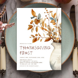 Modern Thanksgiving Diner Herfst Friendsgiving Kaart