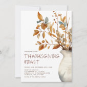 Modern Thanksgiving Diner Herfst Friendsgiving Kaart (Voorkant)