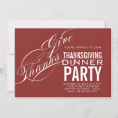 MODERN THANKSGIVING DINER INVITATION RED KAART (Voorkant)