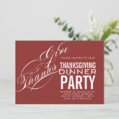 MODERN THANKSGIVING DINER INVITATION RED KAART (Staand voorkant)