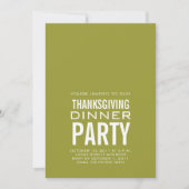 MODERN THANKSGIVING DINNER PARTIJ INVITATION GROEN KAART (Voorkant)