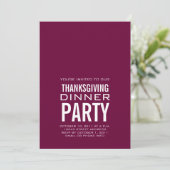 MODERN THANKSGIVING DINNER PARTIJ INVITATION WINE KAART (Staand voorkant)